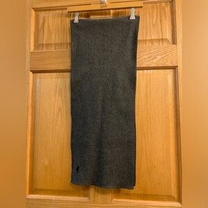 Ralph Lauren Polo Scarf, Unisex Gray Polyester 12x58 - Winter Neck Warmer